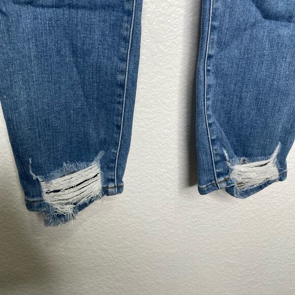 Frame Womens Jeans Size 24 Blue Denim Le High Straight Distressed Medium Wash - Picture 11 of 16
